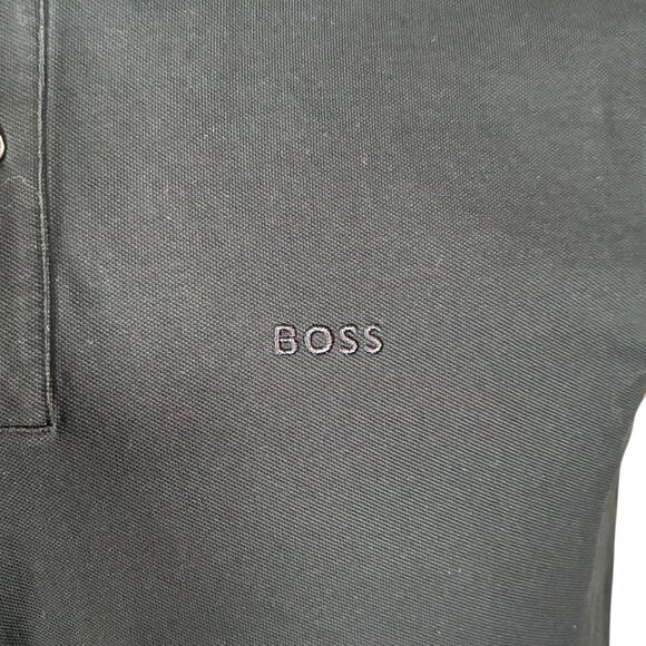 Boss Hugo Boss Men's Black Shot Sleeve Polo Shirt Medium - Picture 4 of 9